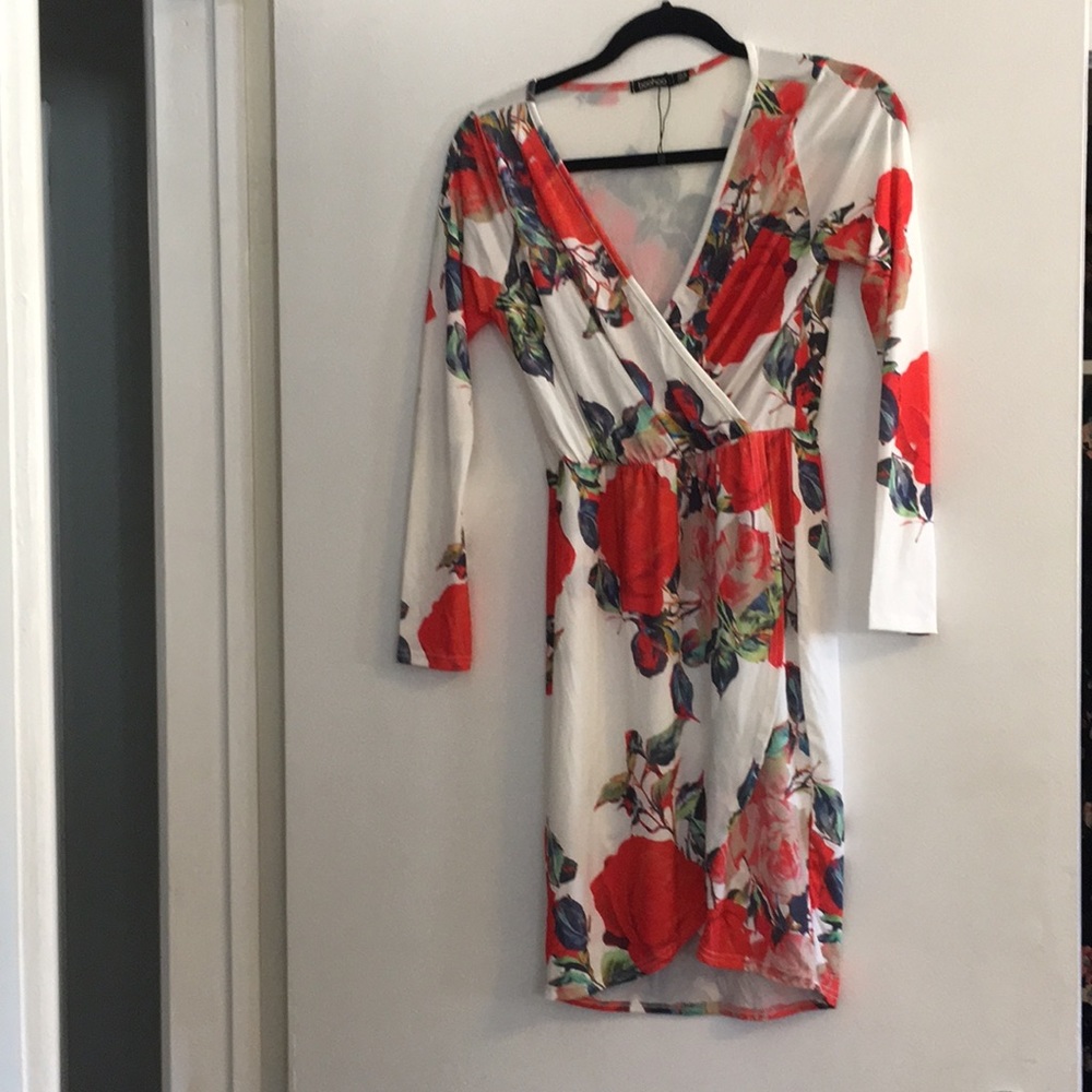 Boohoo Floral Wrap Dress